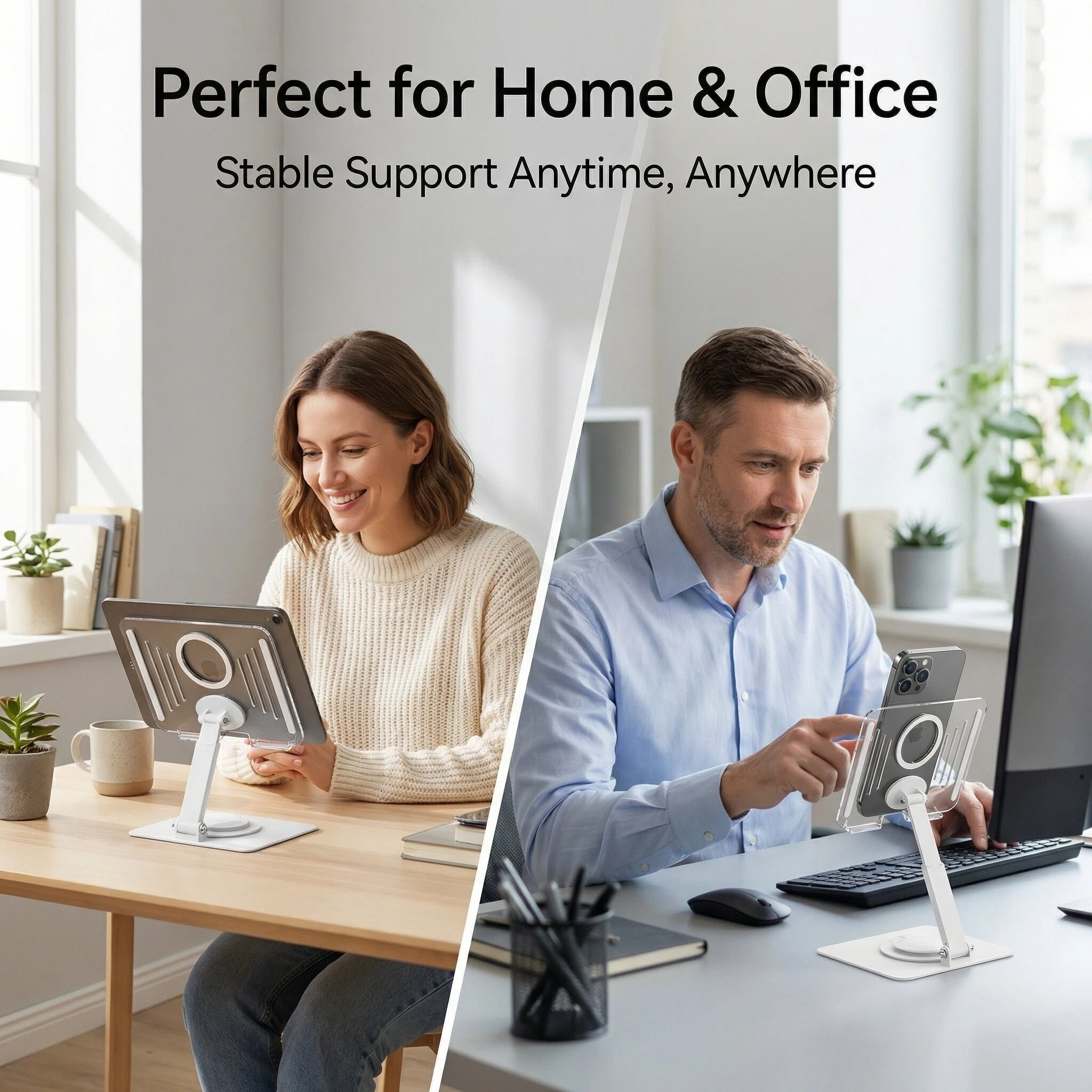 360° Rotatable Metal Acrylic Phone & Tablet Stand