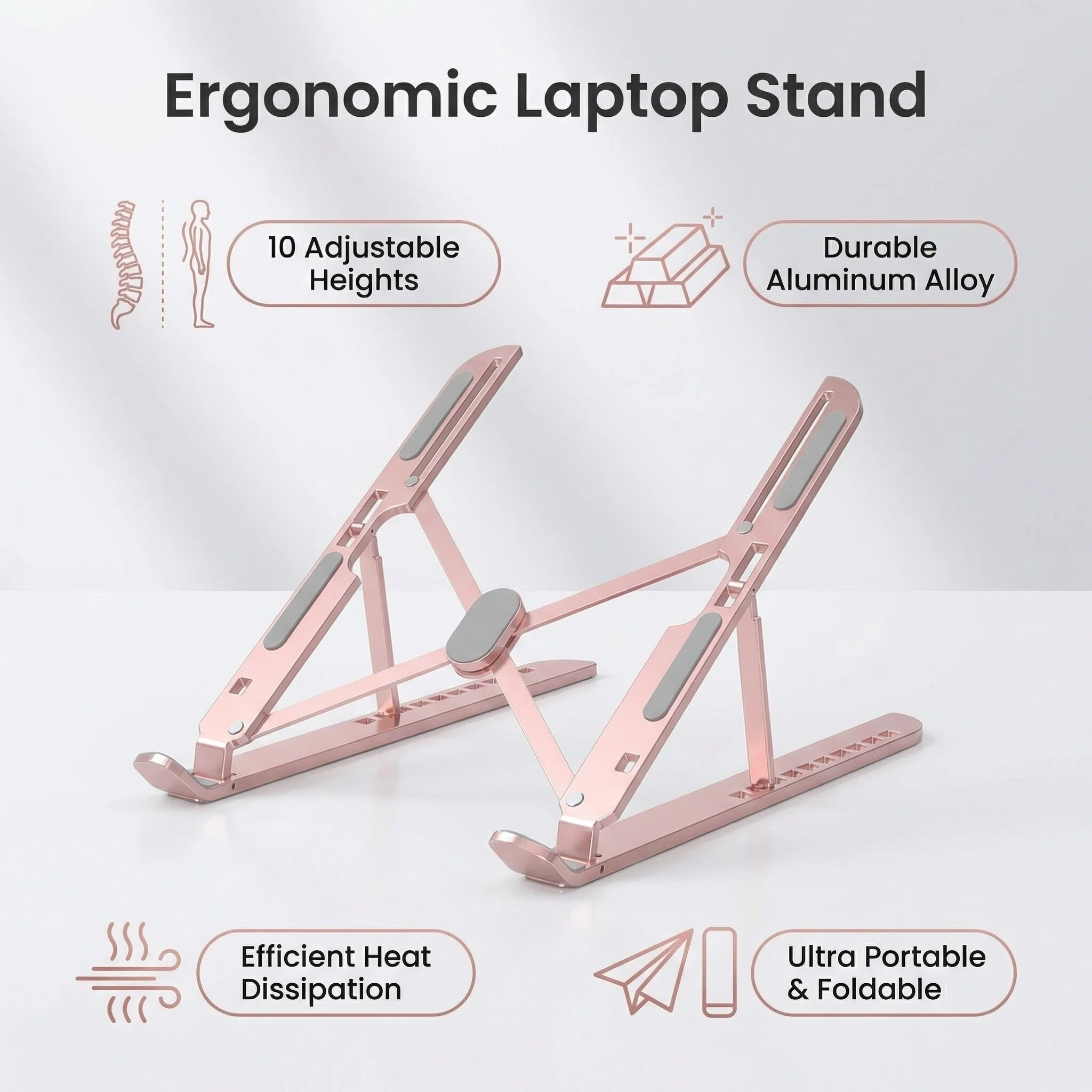 Portable Aluminum Alloy Laptop Cooling Stand